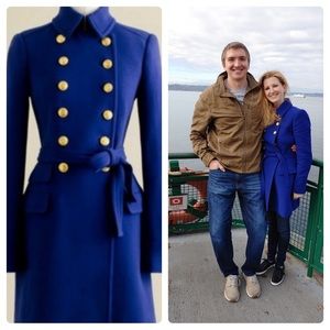 J Crew Townhome cobalt blue coat